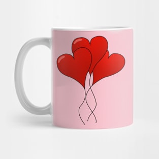 Bunch of Heart Shaped Valentine's Day Balloons Mug